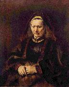 Portrat einer sitzenden alten Frau